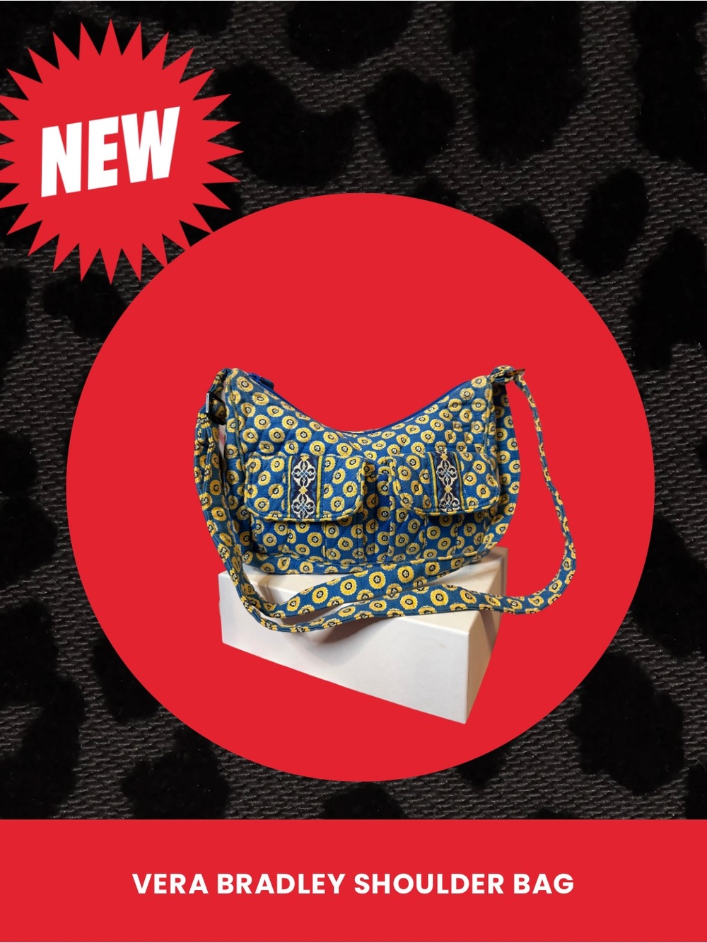 Vera Bradley Blue and Yellow Patterned Shoulder Bag